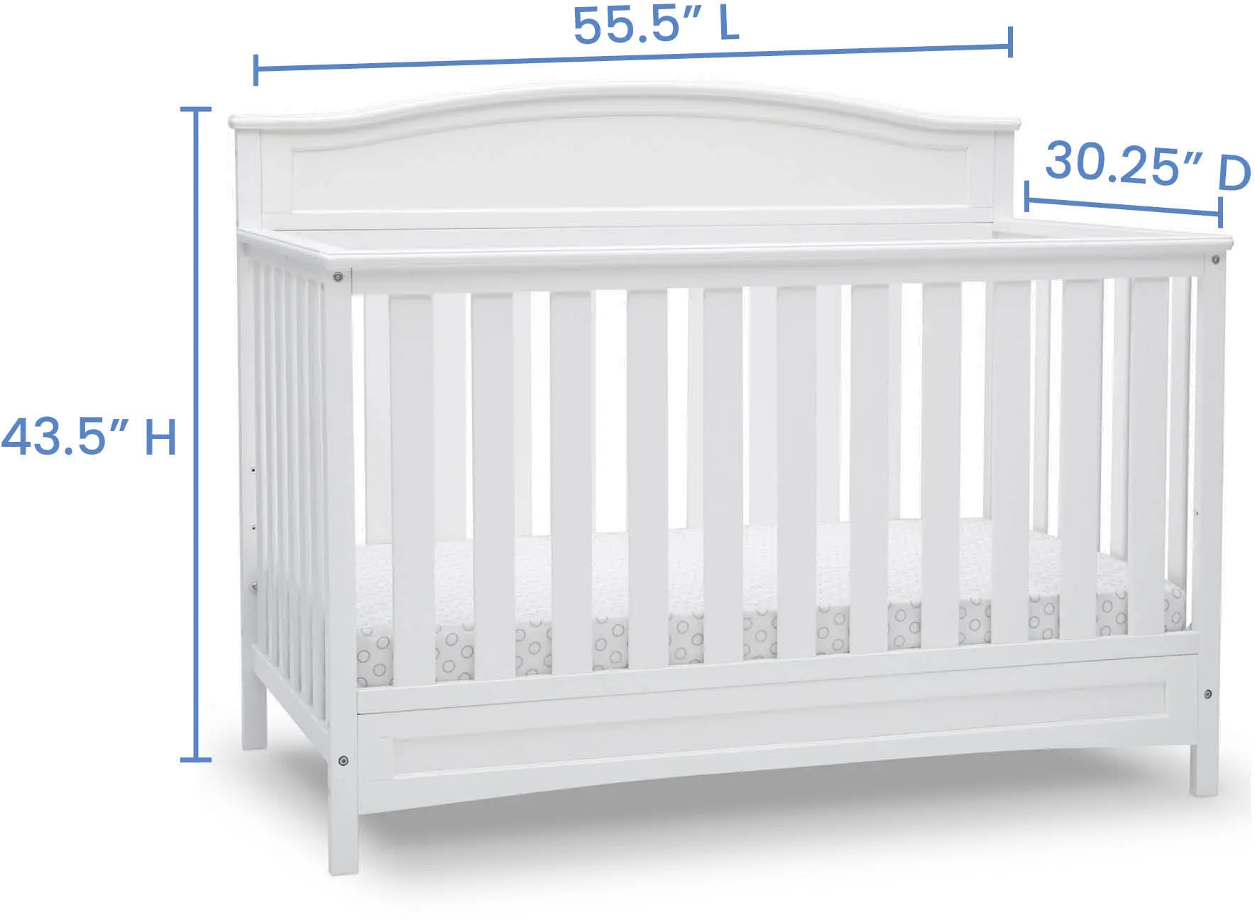 Emery White 4-in-1 Convertible Crib-8