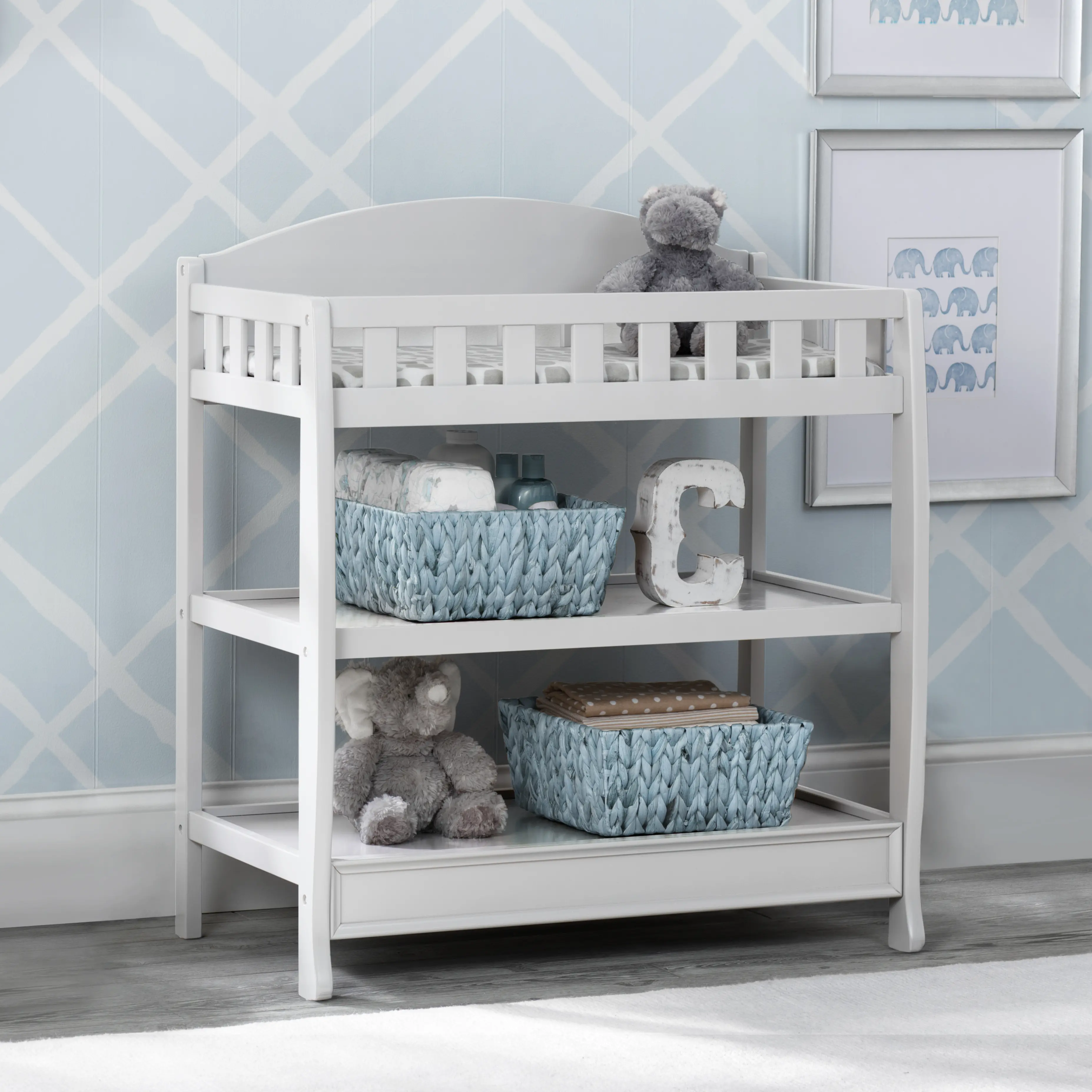 Wilmington White Changing Table with Pad-2