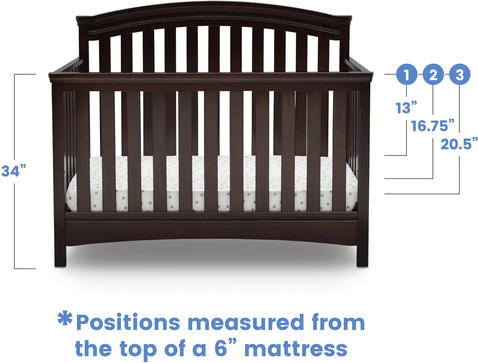 Emerson Dark Brown 4-in-1 Convertible Crib-8