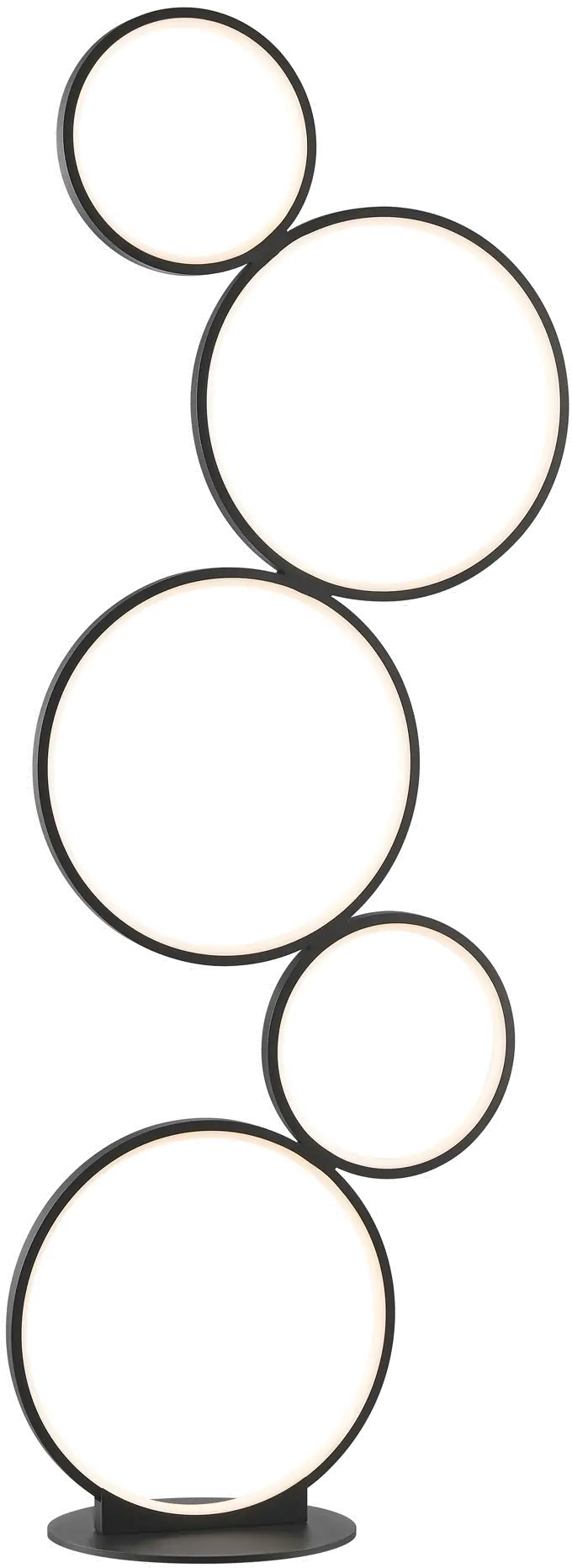45 Inch Black LED Rings Floor Lamp-1