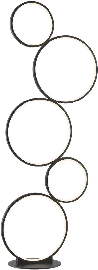 45 Inch Black LED Rings Floor Lamp