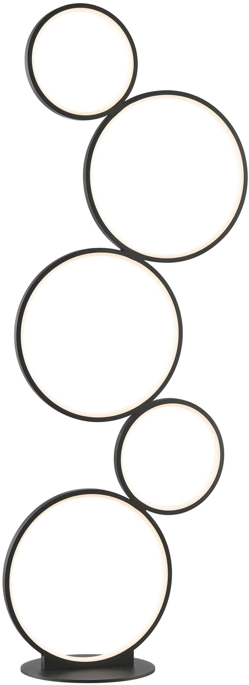 45 Inch Black LED Rings Floor Lamp