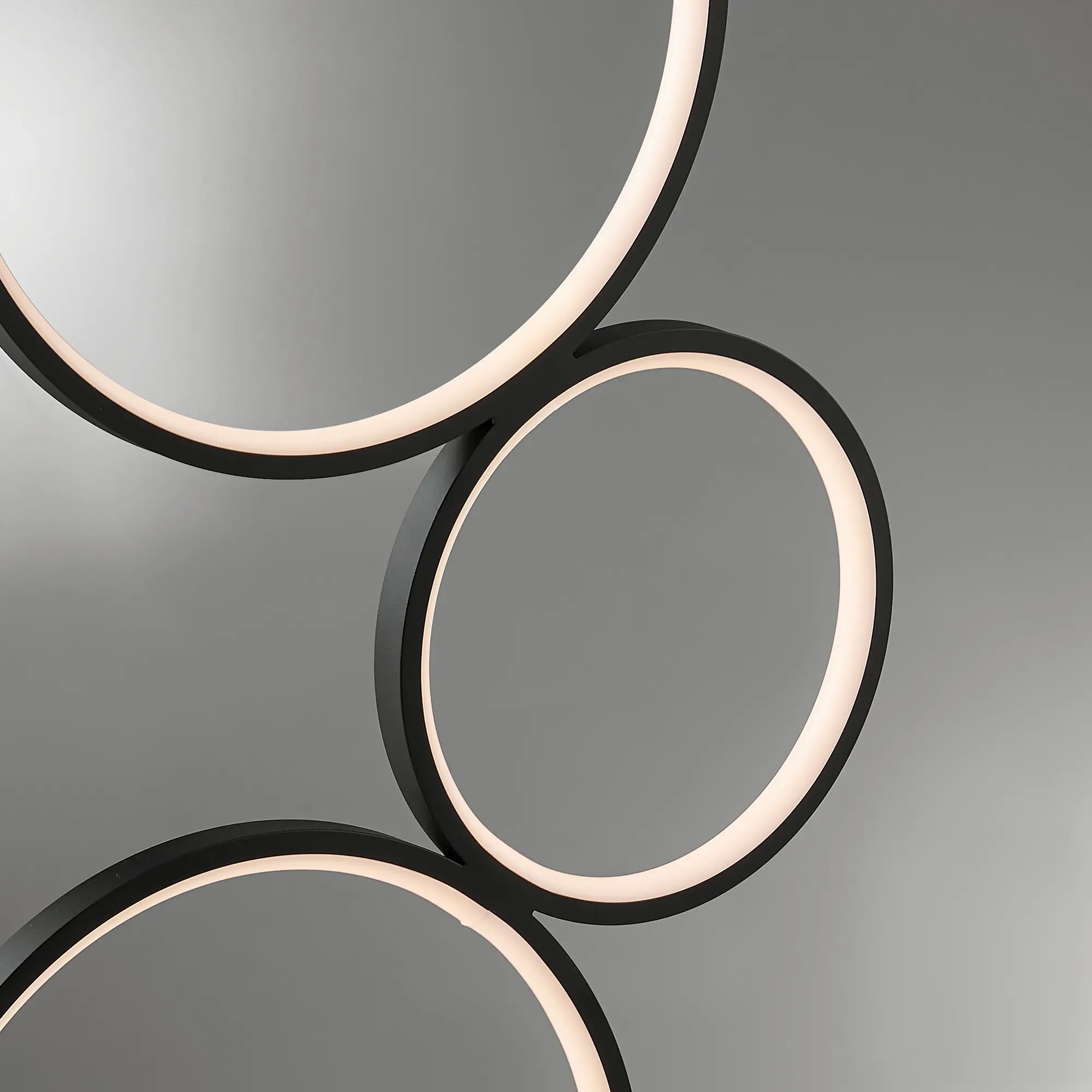 45 Inch Black LED Rings Floor Lamp-2