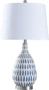 29  White and Cobalt Blue Ceramic Table Lamp