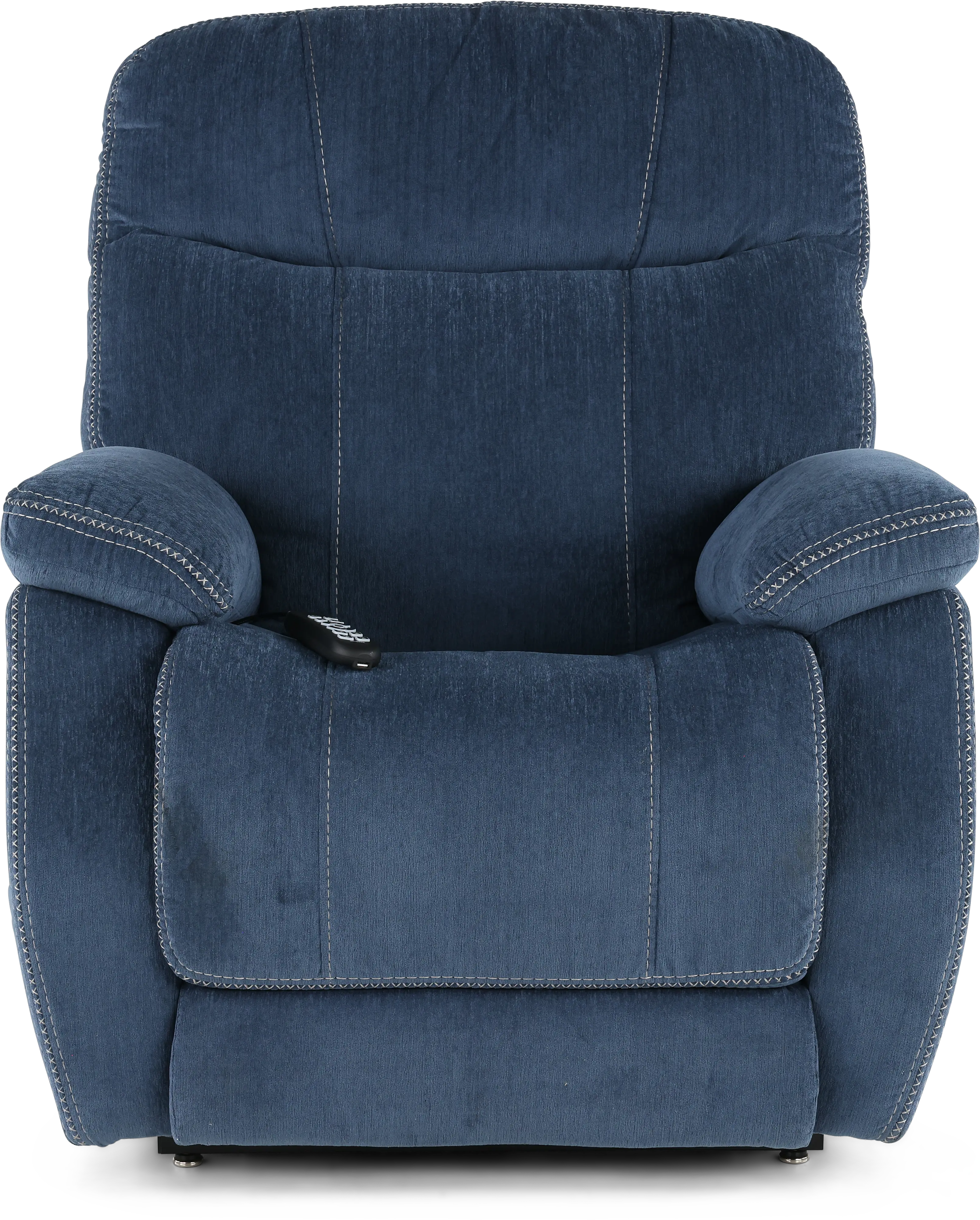 Velvety Navy Blue Power Lift Recliner-1