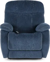 Velvety Navy Blue Power Lift Recliner