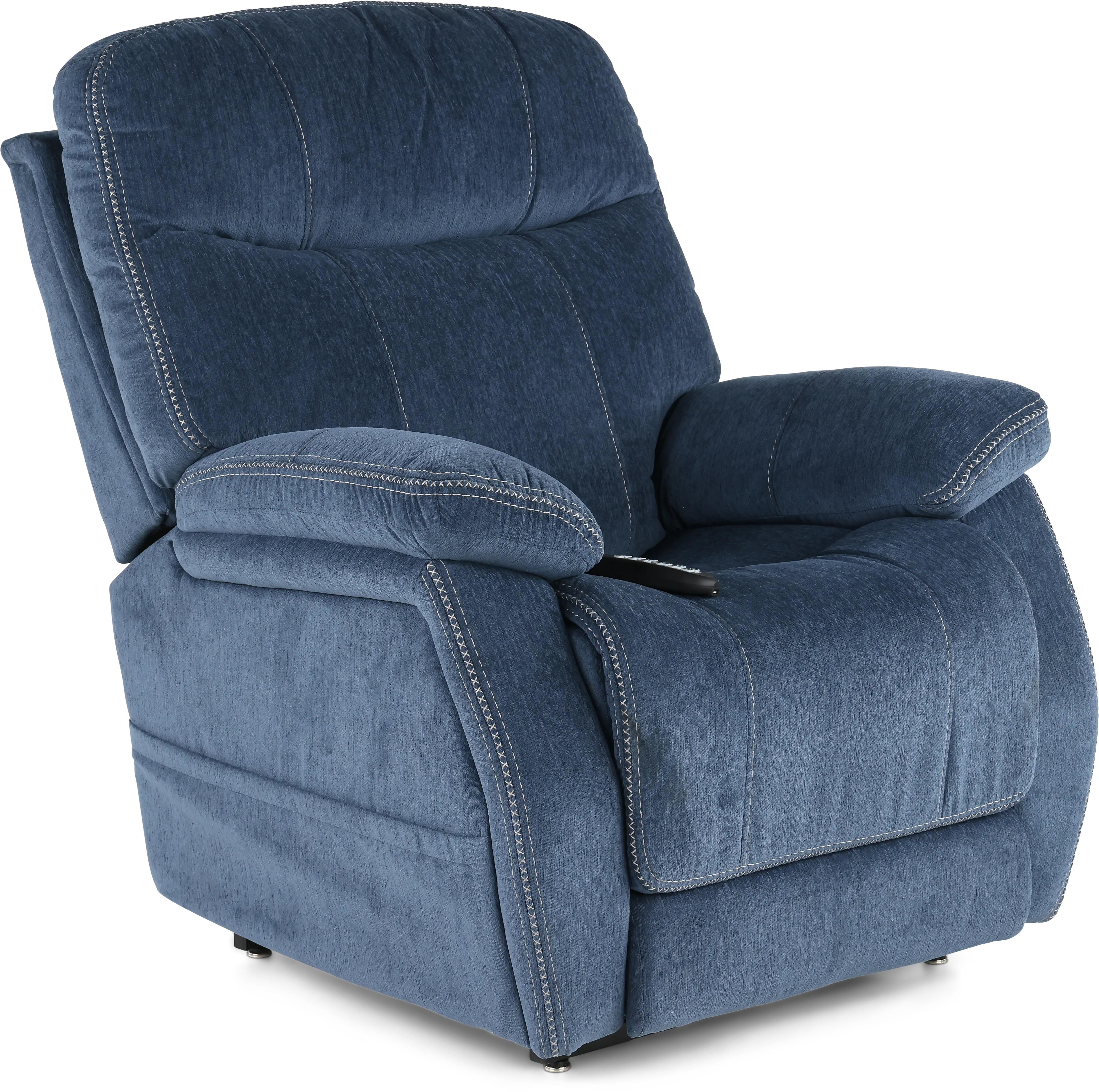 Velvety Navy Blue Power Lift Recliner-3