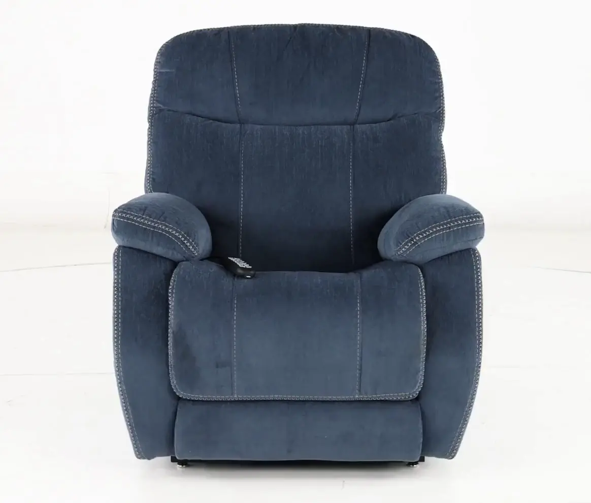 Velvety Navy Blue Power Lift Recliner-4