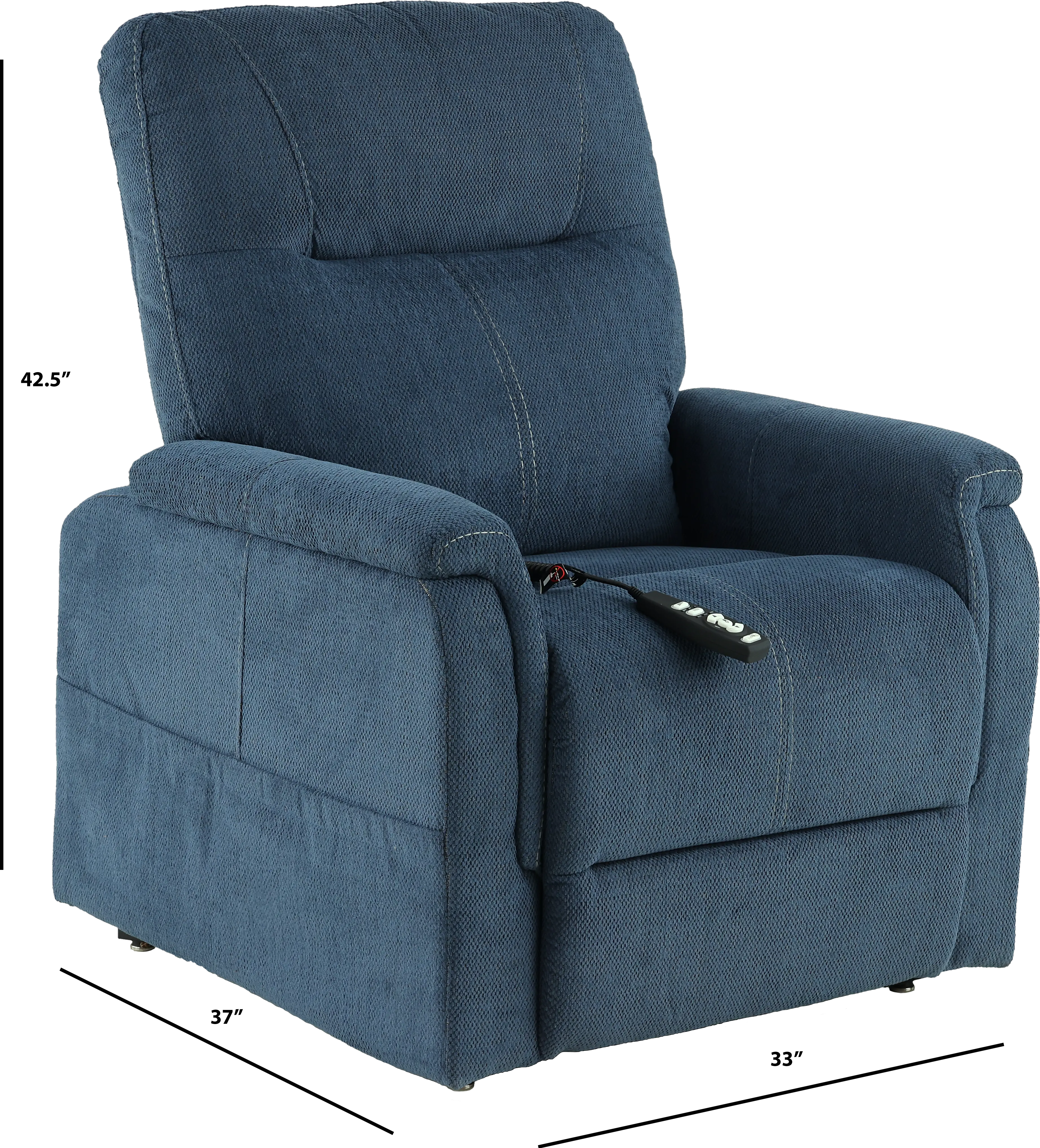 Dynamo Indigo Blue Power Lift Recliner with Heat and Massage-3