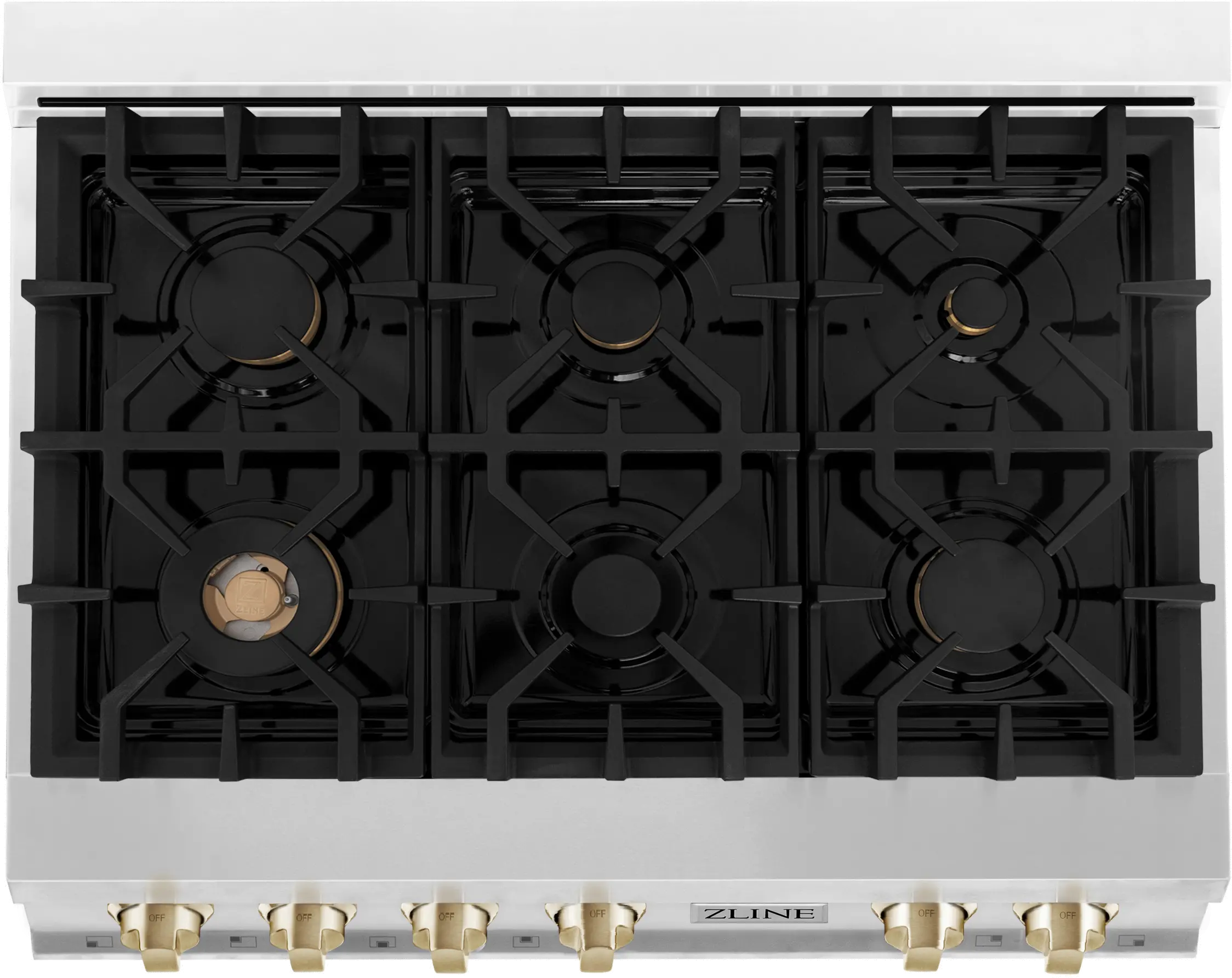 RTZ-36-G ZLINE Autograph Edition Gas Rangetop -  Stainless Steel, Gold 36 Inch-3