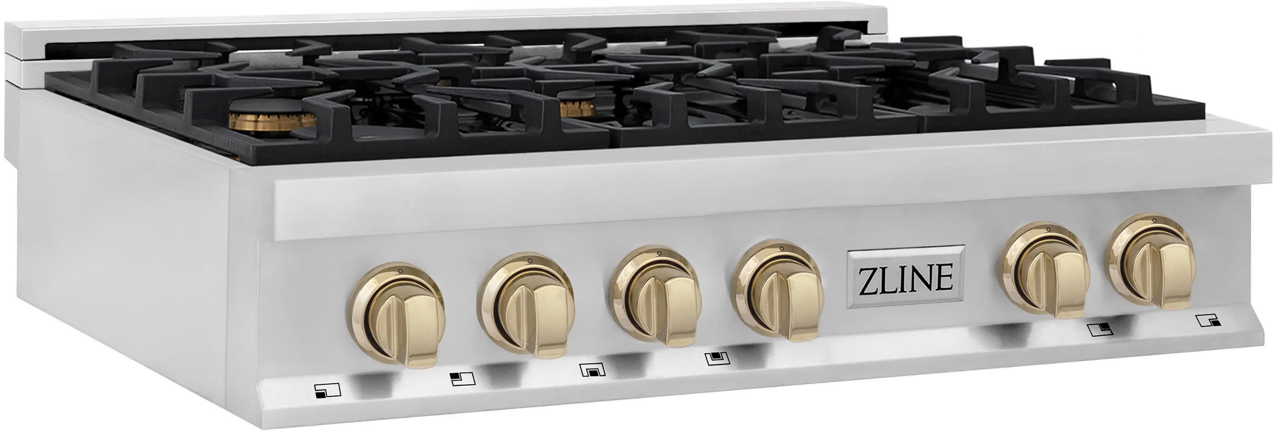 RTZ-36-G ZLINE Autograph Edition Gas Rangetop -  Stainless Steel, Gold 36 Inch-4