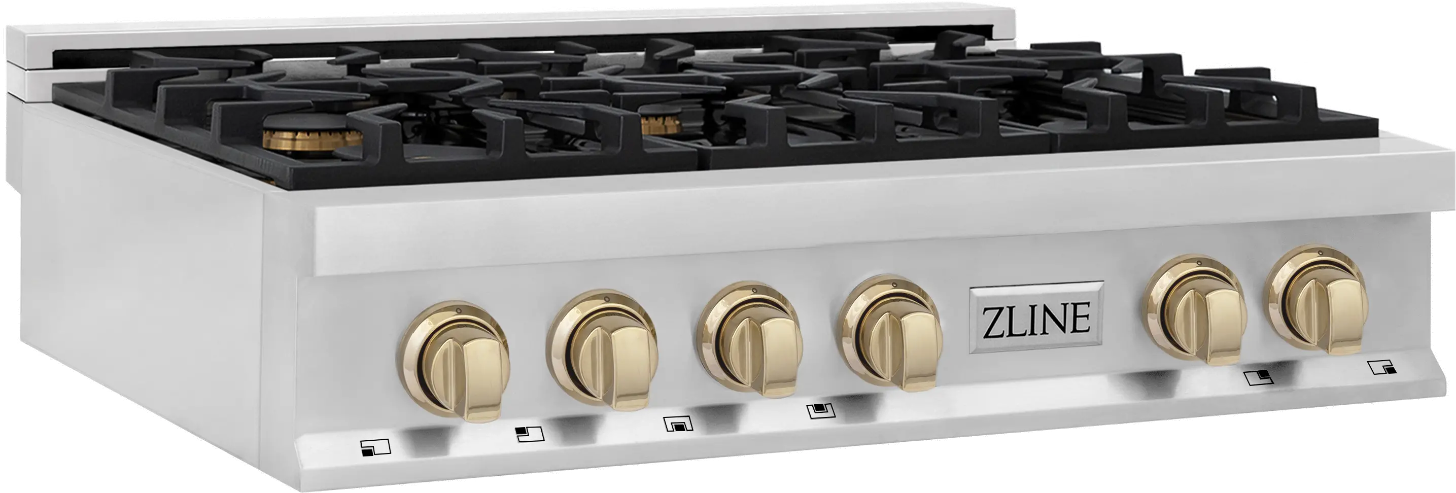 RTZ-36-G ZLINE Autograph Edition Gas Rangetop -  Stainless Steel, Gold 36 Inch-8