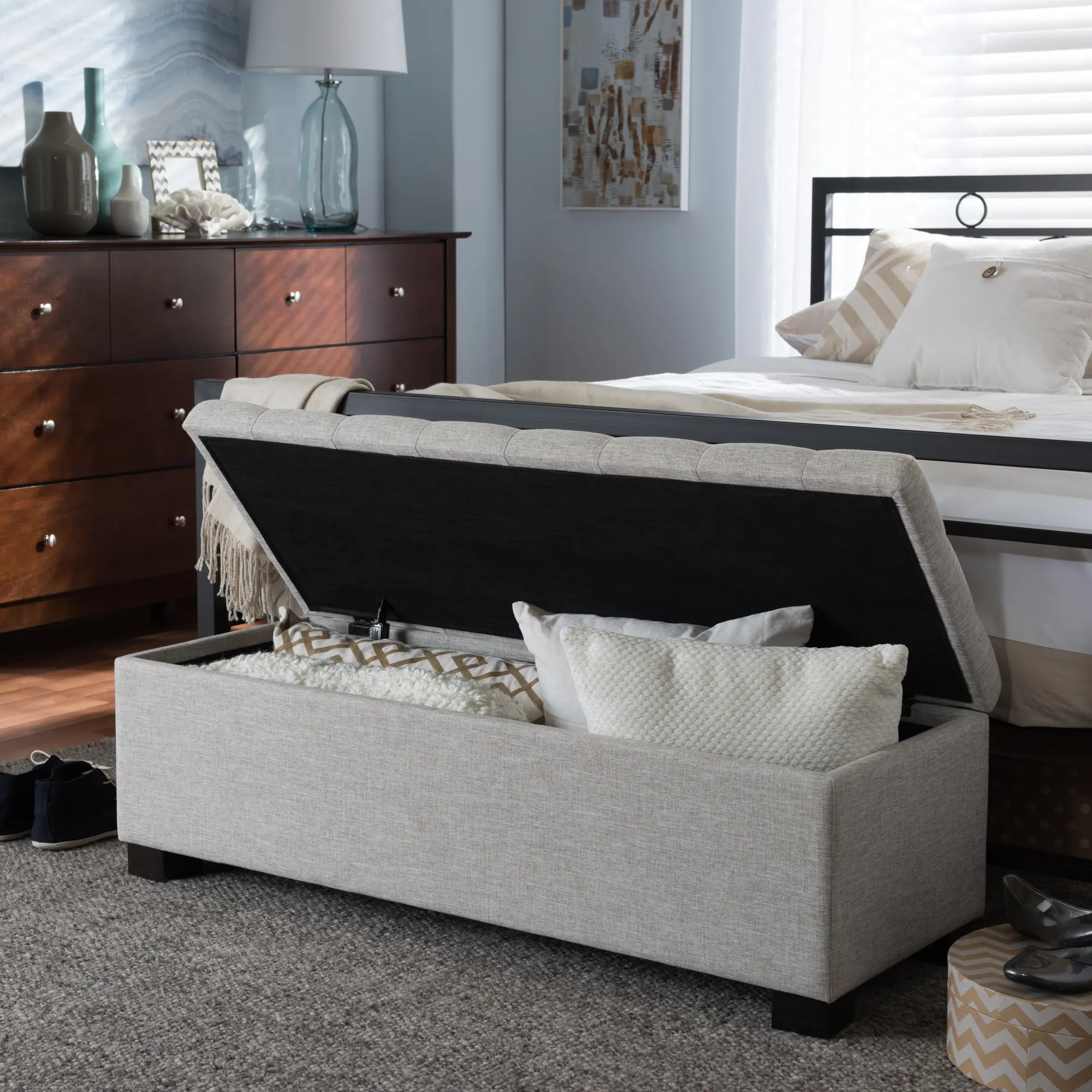 128-7045-RCW Roanoke Beige Storage Bench-3