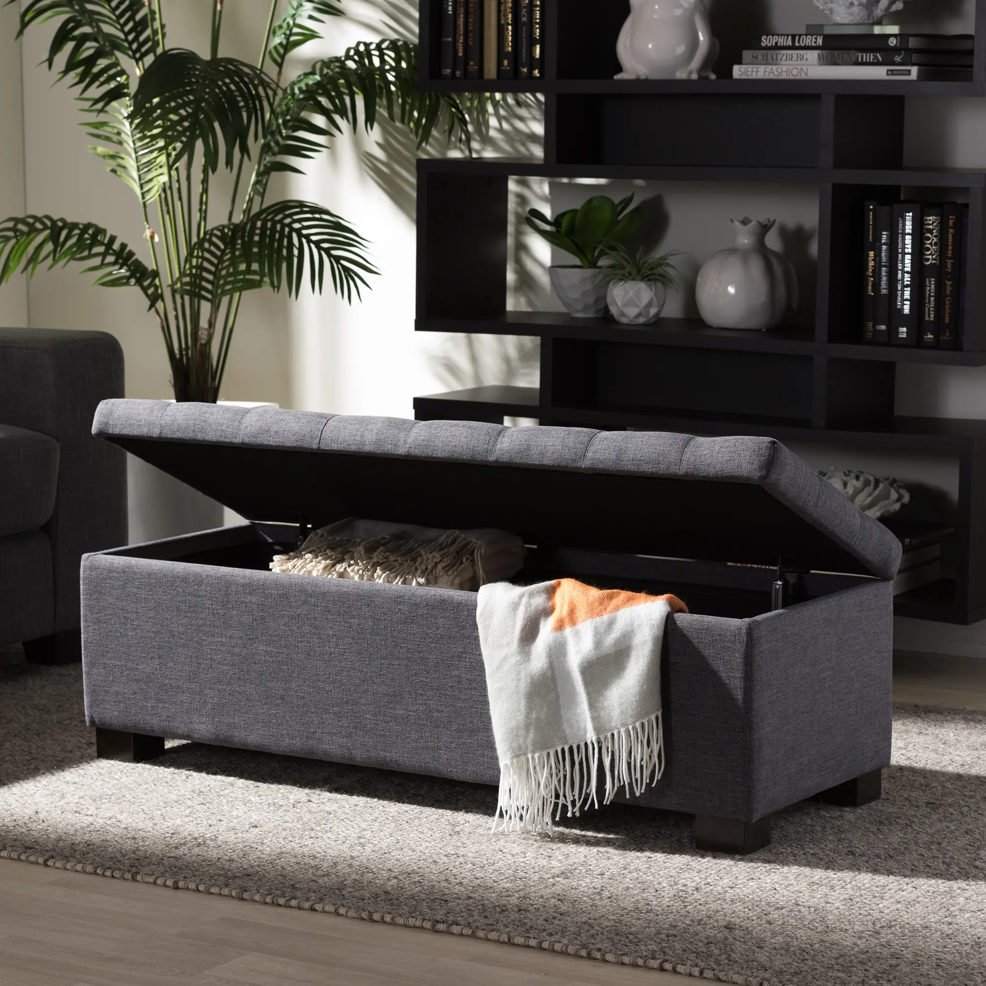 128-7047-RCW Roanoke Dark Gray Storage Bench-2