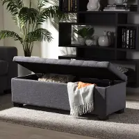 128-7047-RCW Roanoke Dark Gray Storage Bench