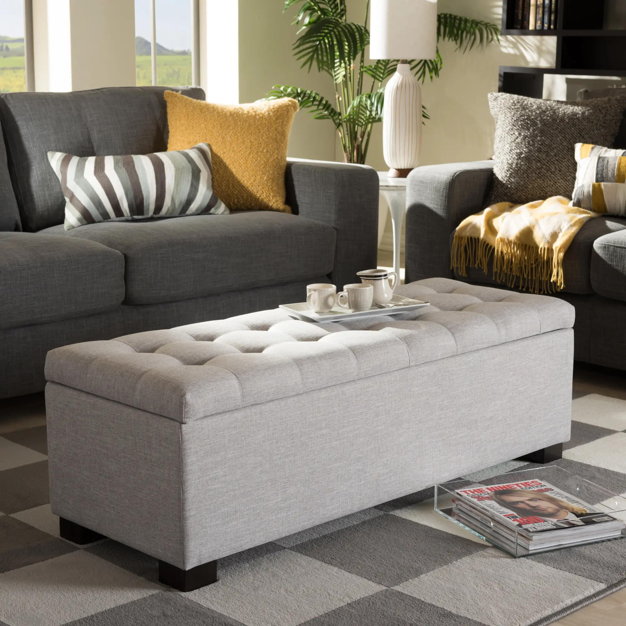 128-7046-RCW Roanoke Light Gray Storage Bench-2