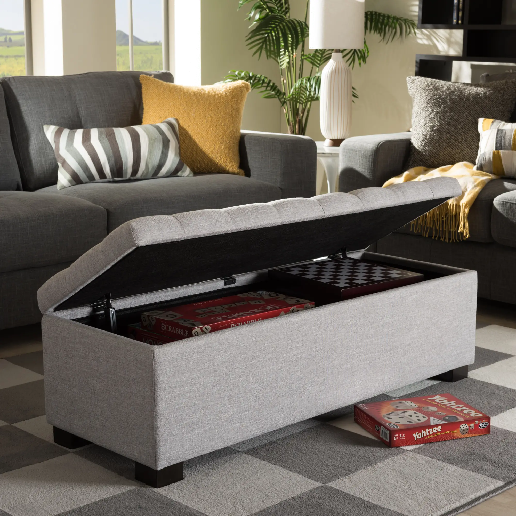 128-7046-RCW Roanoke Light Gray Storage Bench-3