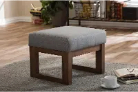 123-6819-RCW Yashiya Gray Upholstered Ottoman Stool