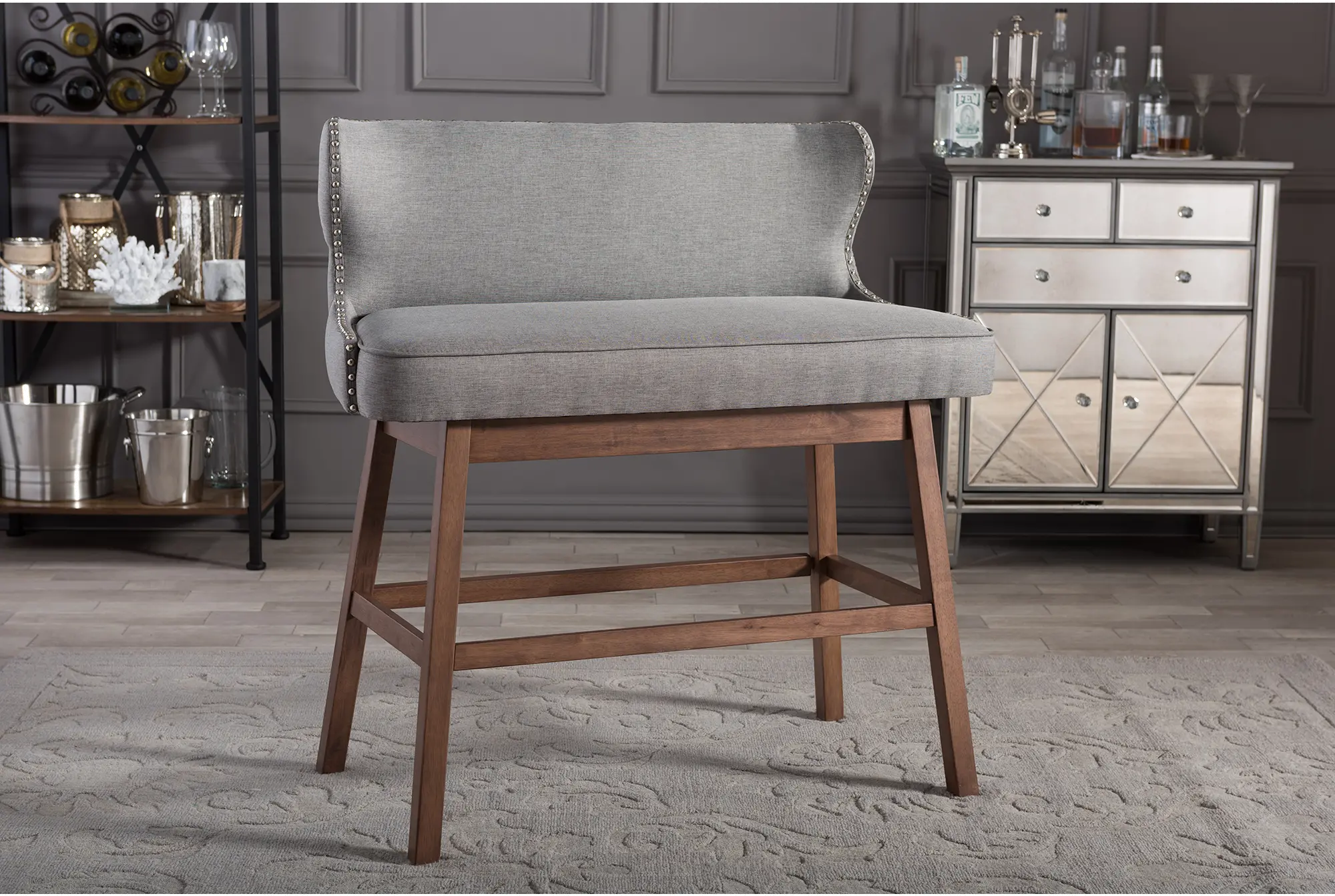 122-6753-RCW Gradisca Gray Bar Height Dining Bench-2