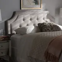 134-7262-RCW Mars Grayish Beige Upholstered King Headboard