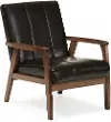121-6744-RCW Nikko Black Faux Leather Lounge Chair