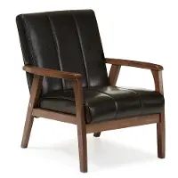 121-6744-RCW Nikko Black Faux Leather Lounge Chair