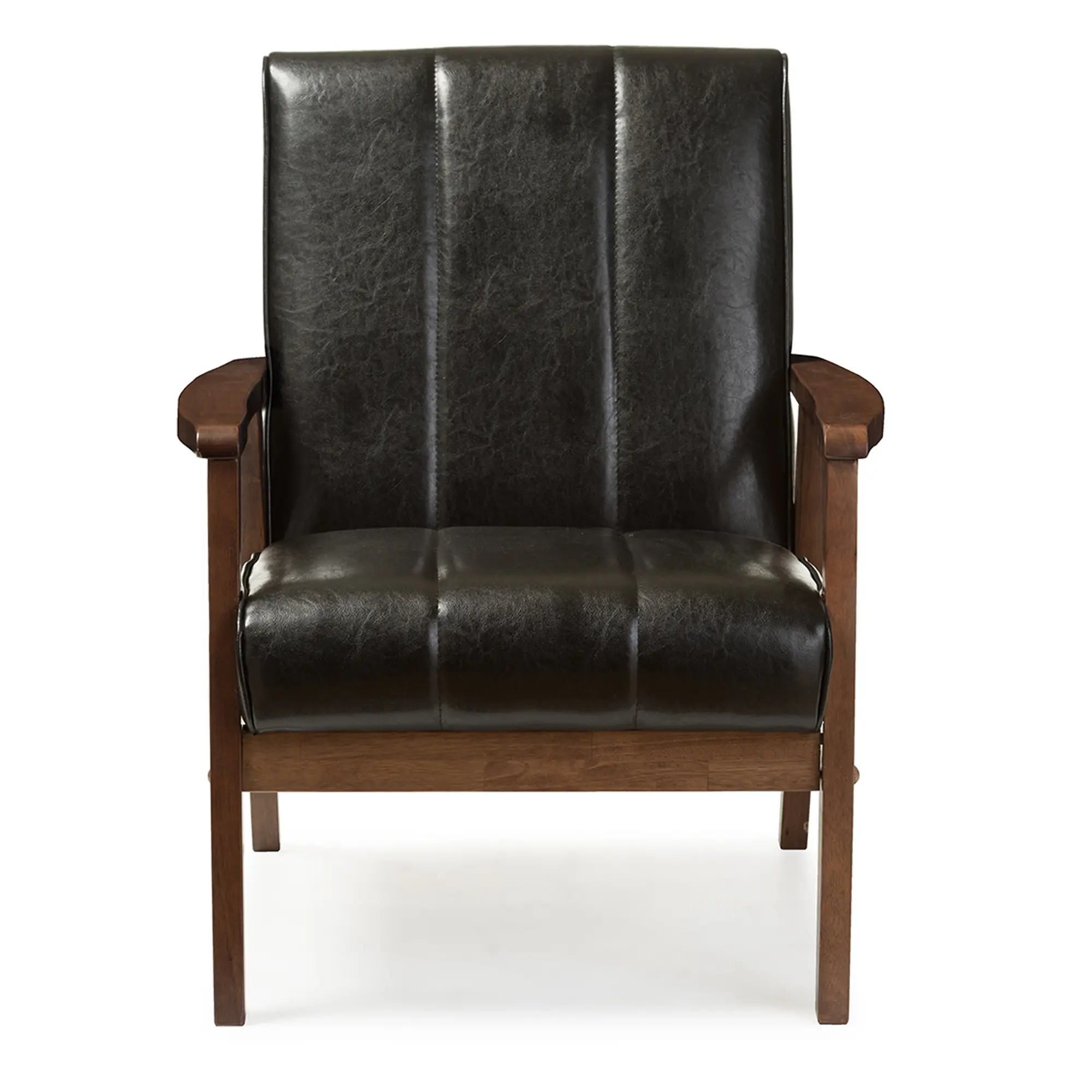 121-6744-RCW Nikko Black Faux Leather Lounge Chair-3