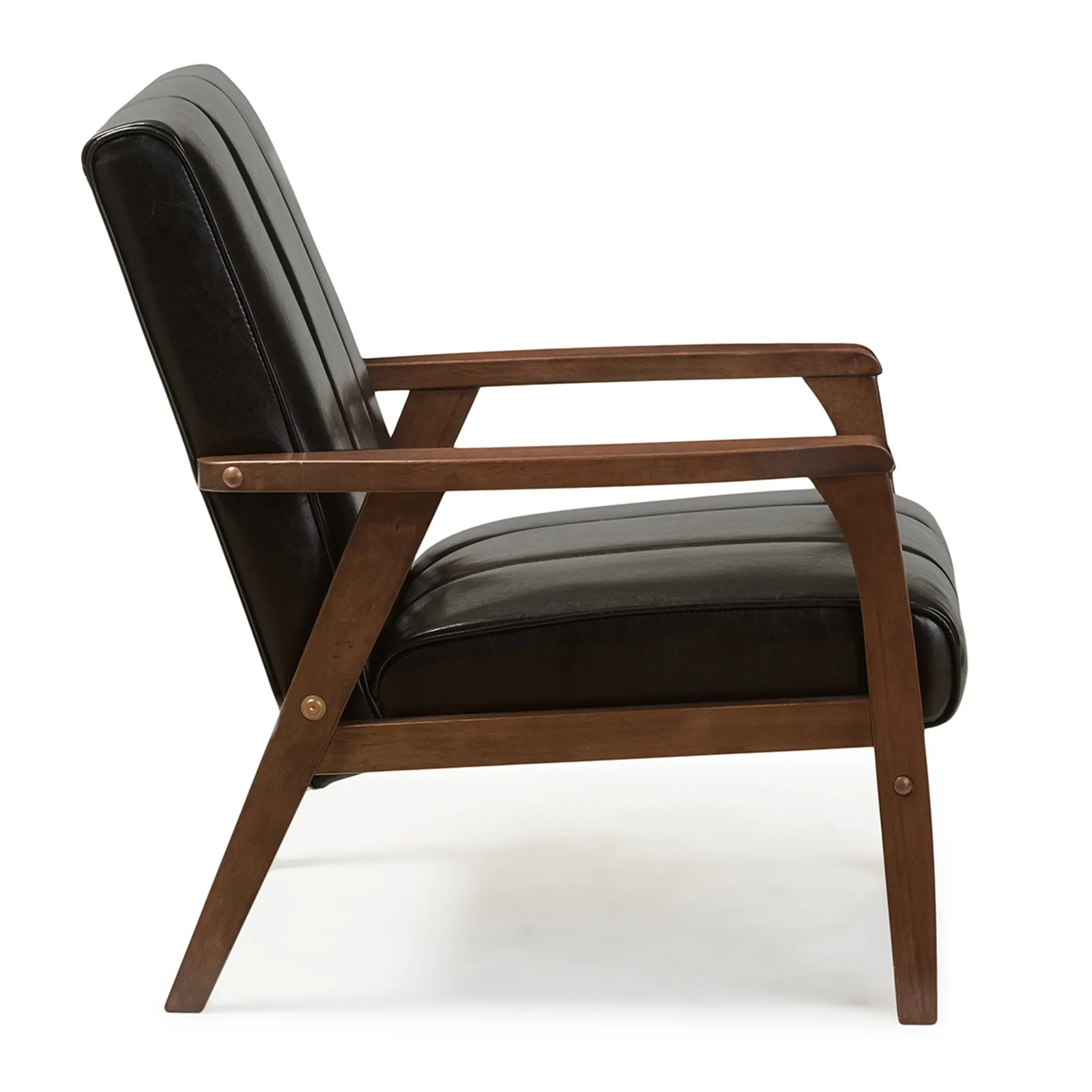 121-6744-RCW Nikko Black Faux Leather Lounge Chair-4