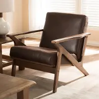 140-7544-RCW Bianca Dark Brown Faux Leather Lounge Chair