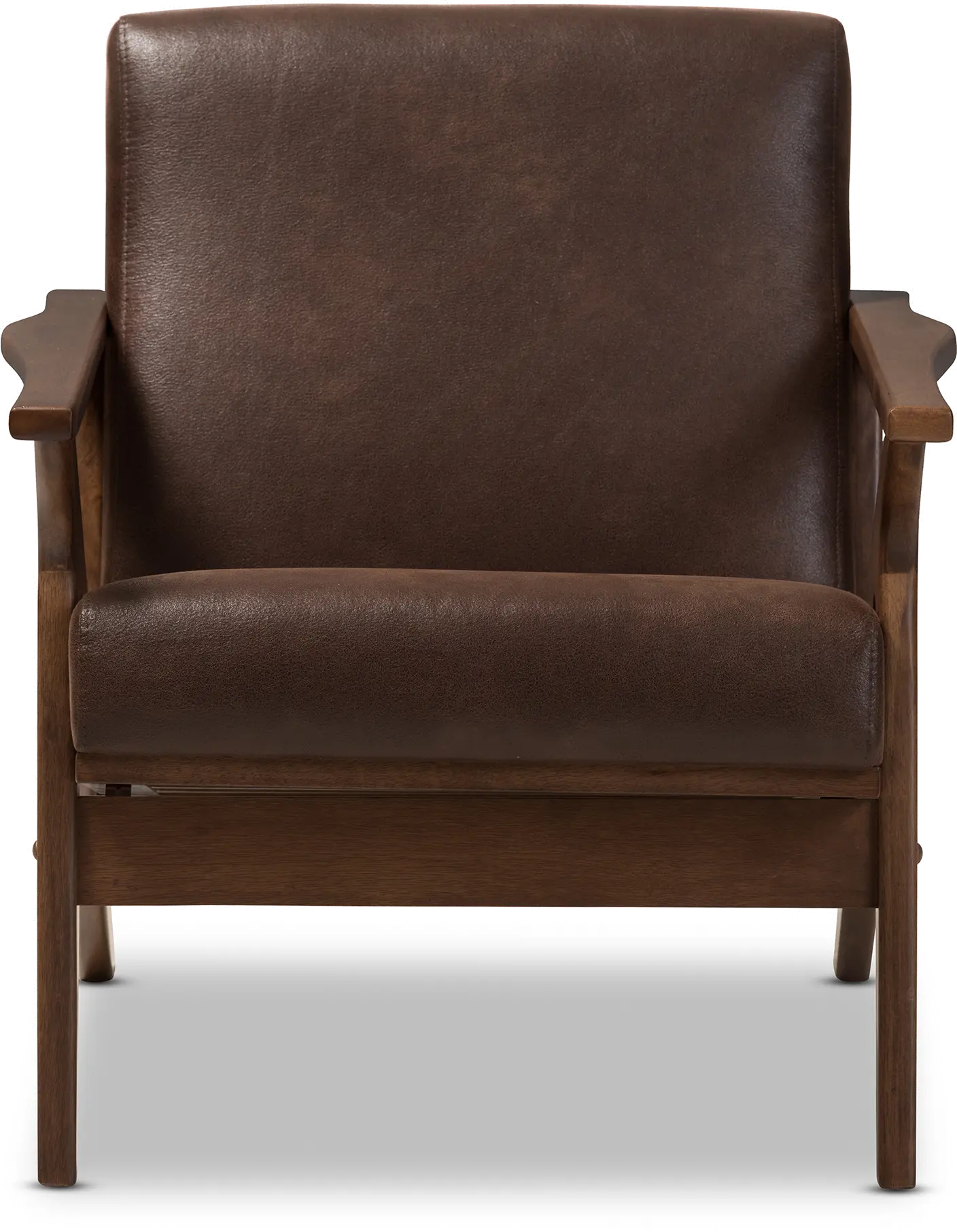 140-7544-RCW Bianca Dark Brown Faux Leather Lounge Chair-1