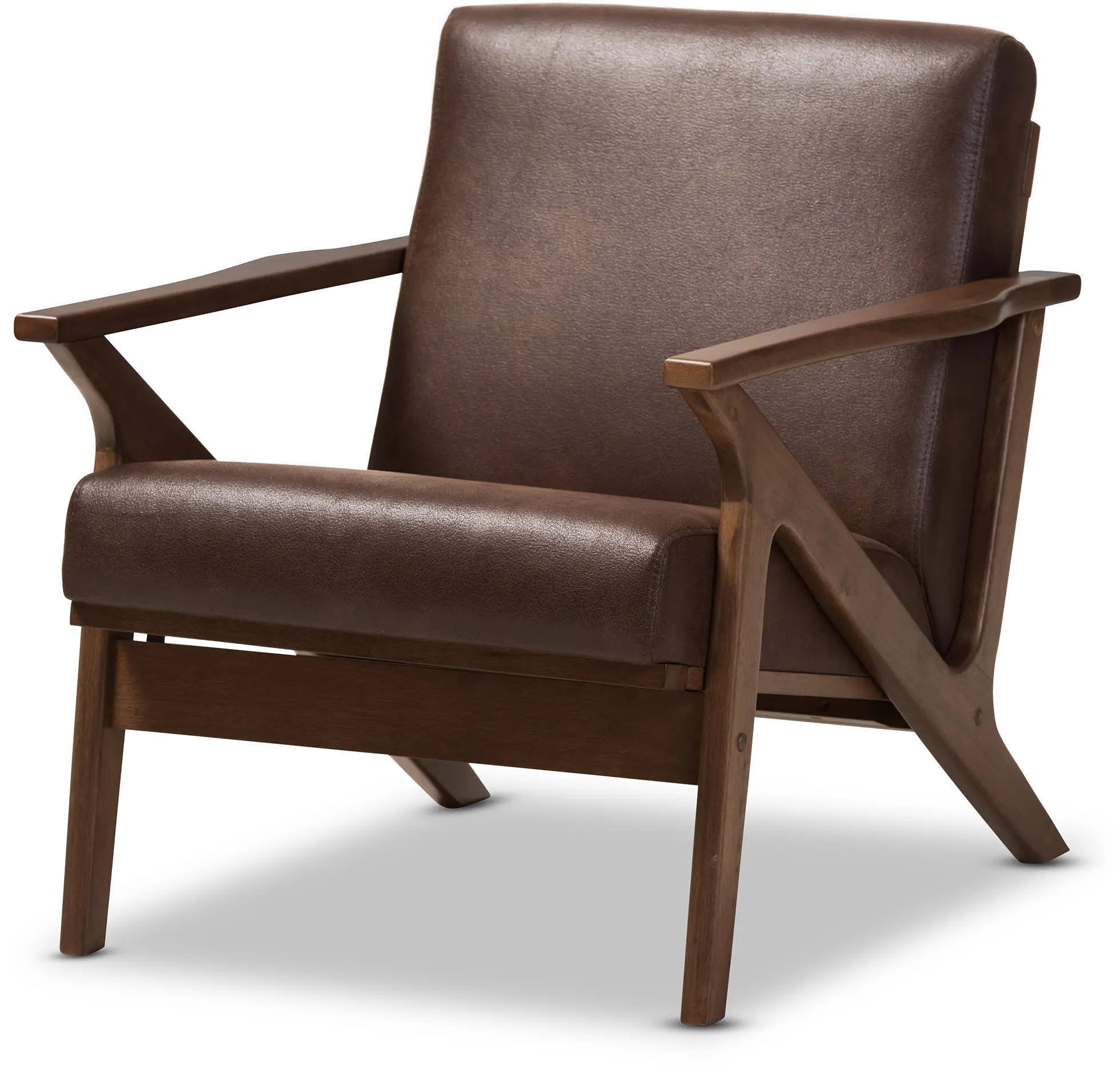 140-7544-RCW Bianca Dark Brown Faux Leather Lounge Chair-4