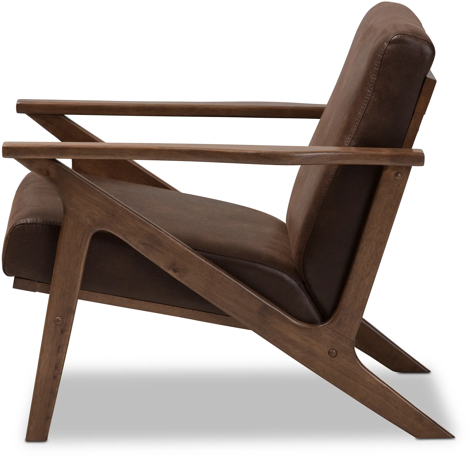 140-7544-RCW Bianca Dark Brown Faux Leather Lounge Chair-5