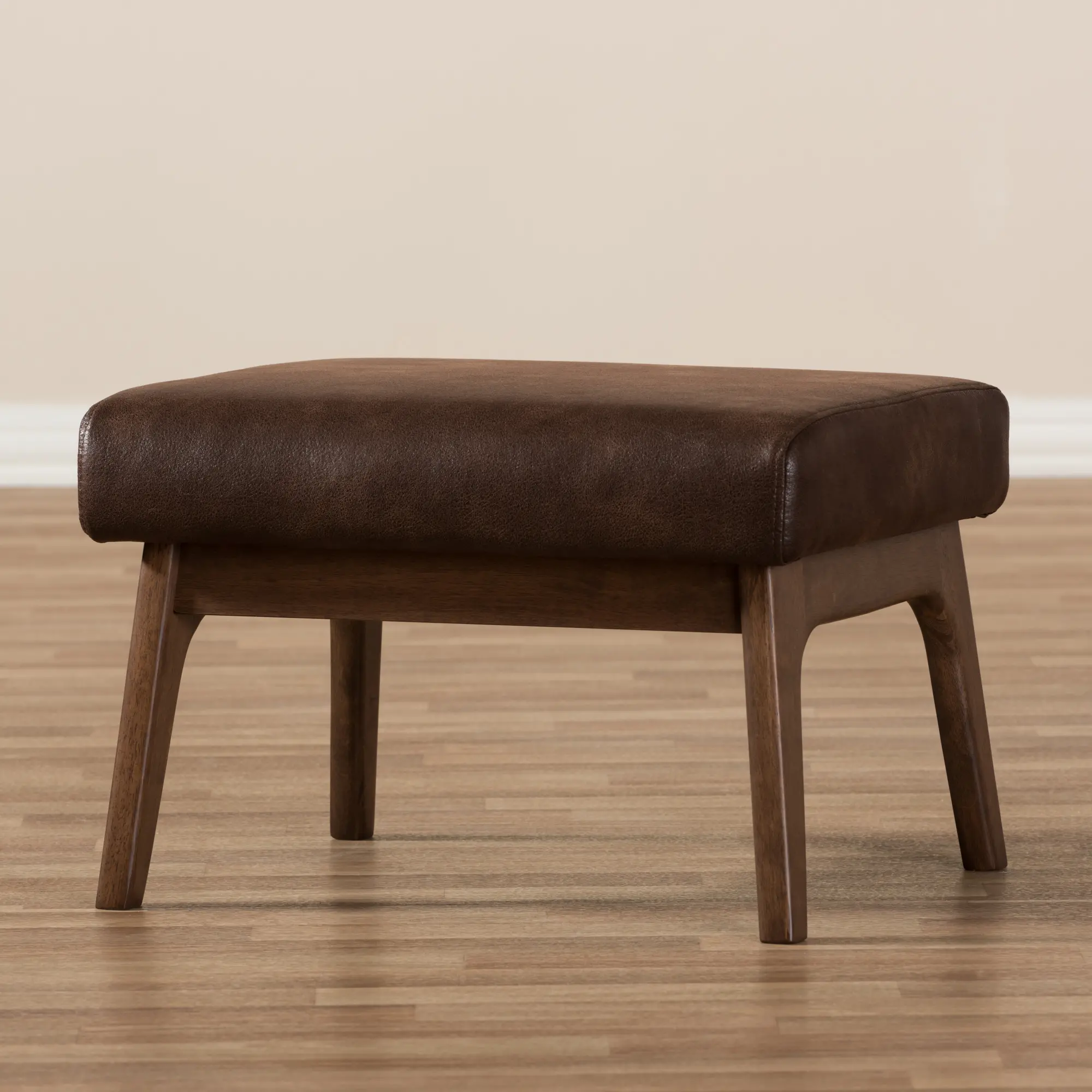140-7547-RCW Bianca Dark Brown Faux Leather Ottoman-3