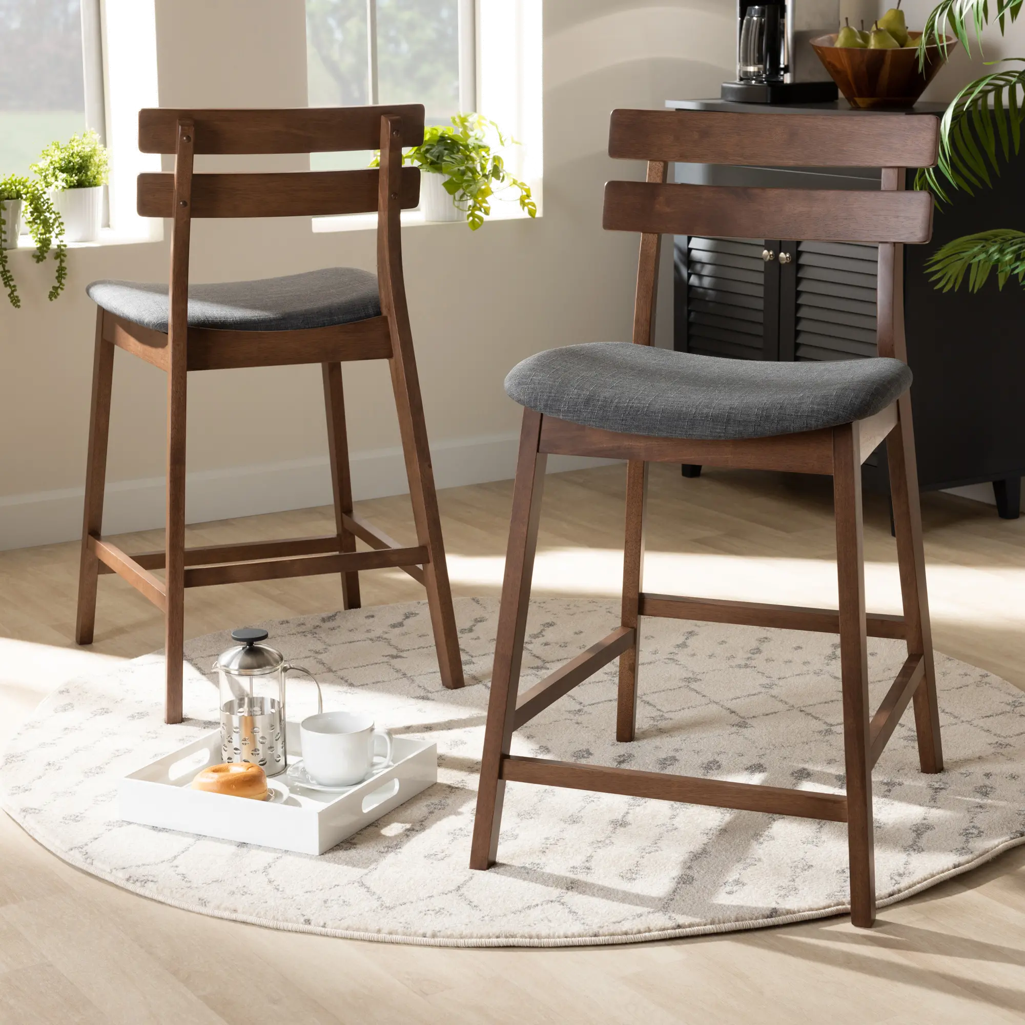 159-9698-RCW Larine Dark Gray Counter Height Stool (Set of 2)-2