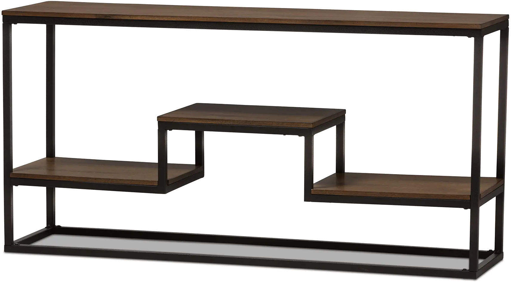 131-7194-RCW Doreen Industrial Weathered Oak Console Table-4