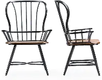 113-6127-RCW Longford Black Metal Dining Armchair (Set of 2)