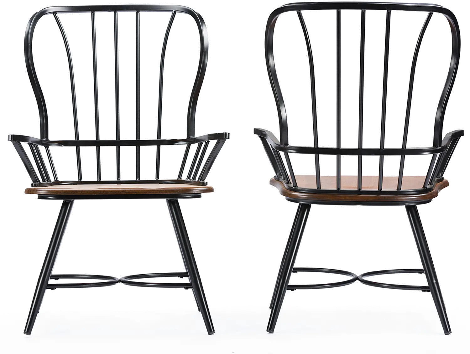 113-6127-RCW Longford Black Metal Dining Armchair (Set of 2)-3