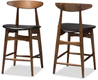 144-8073-RCW Flora Black Counter Height Stool (Set of 2)
