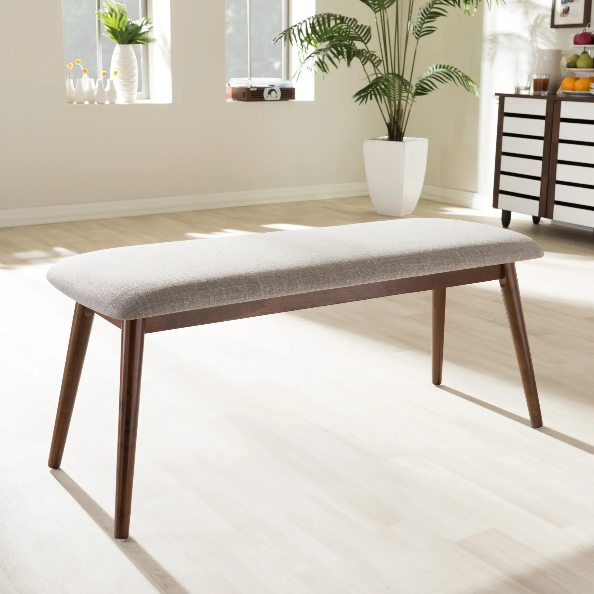 126-6940-RCW Flora Light Gray Dining Bench-1
