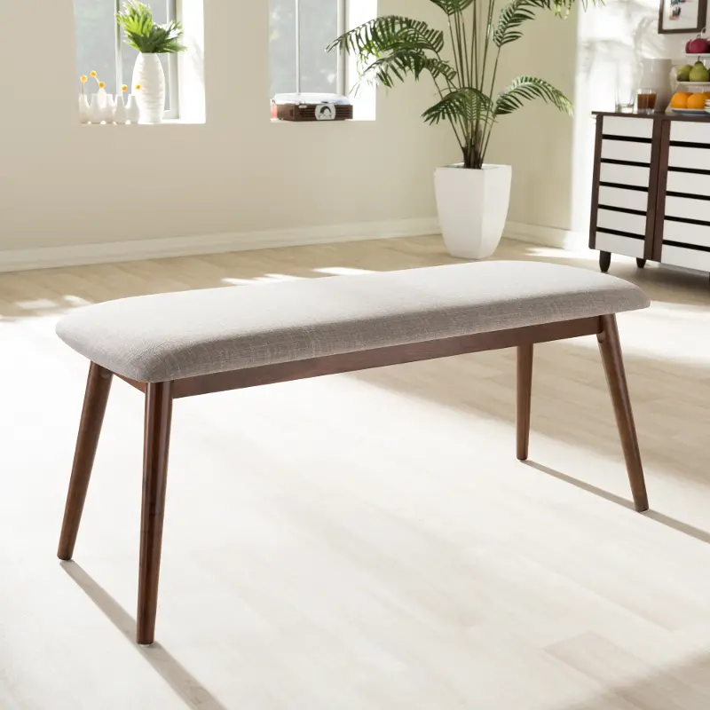 Flora Light Gray Dining Bench