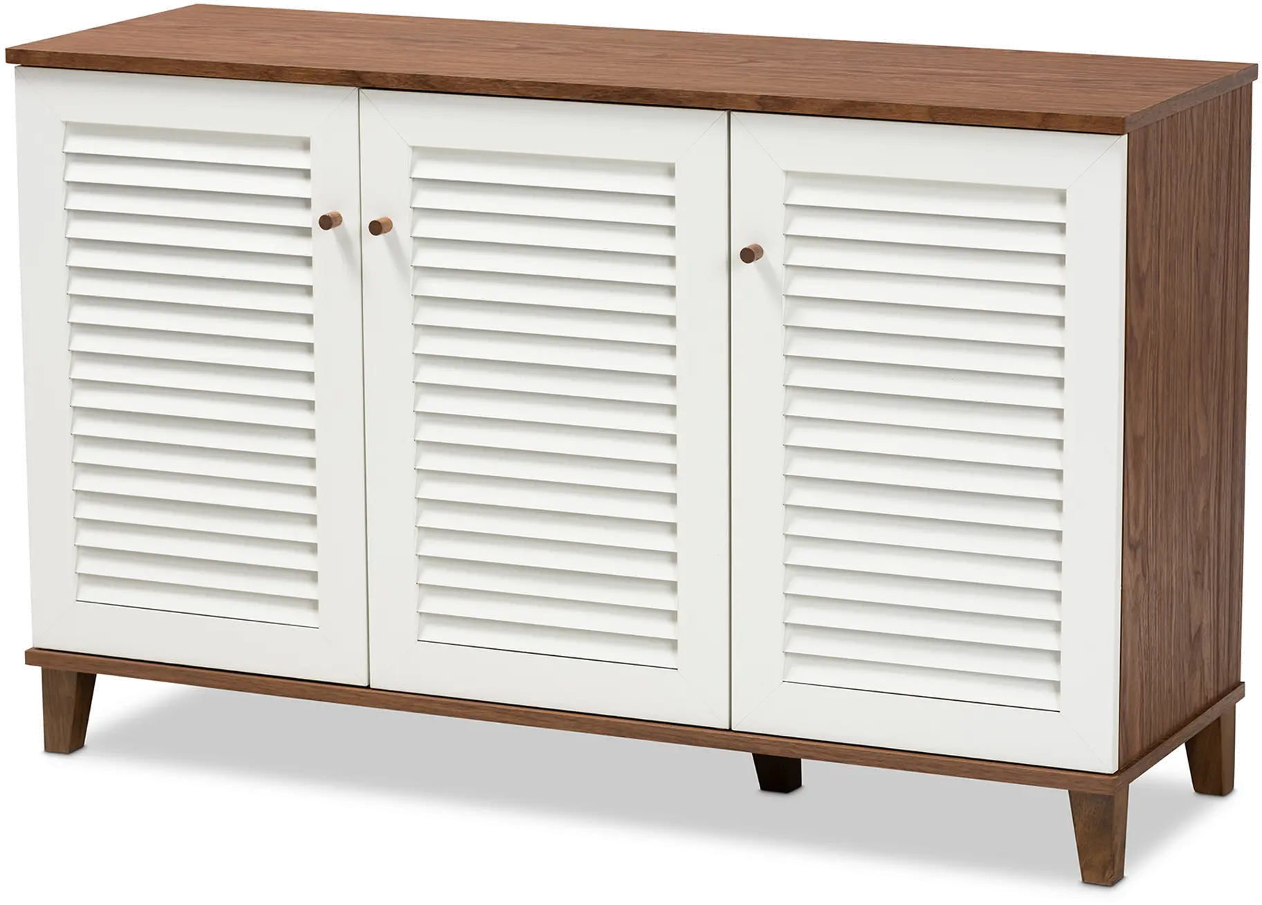 163-10395-RCW Coolidge Walnut & White Shoe Storage Cabinet-5