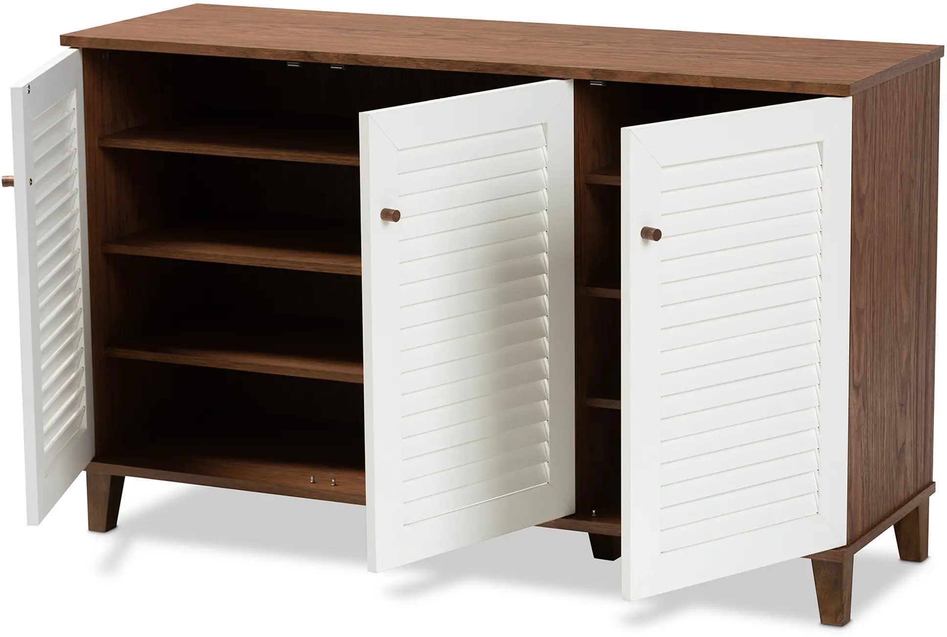 163-10395-RCW Coolidge Walnut & White Shoe Storage Cabinet-6
