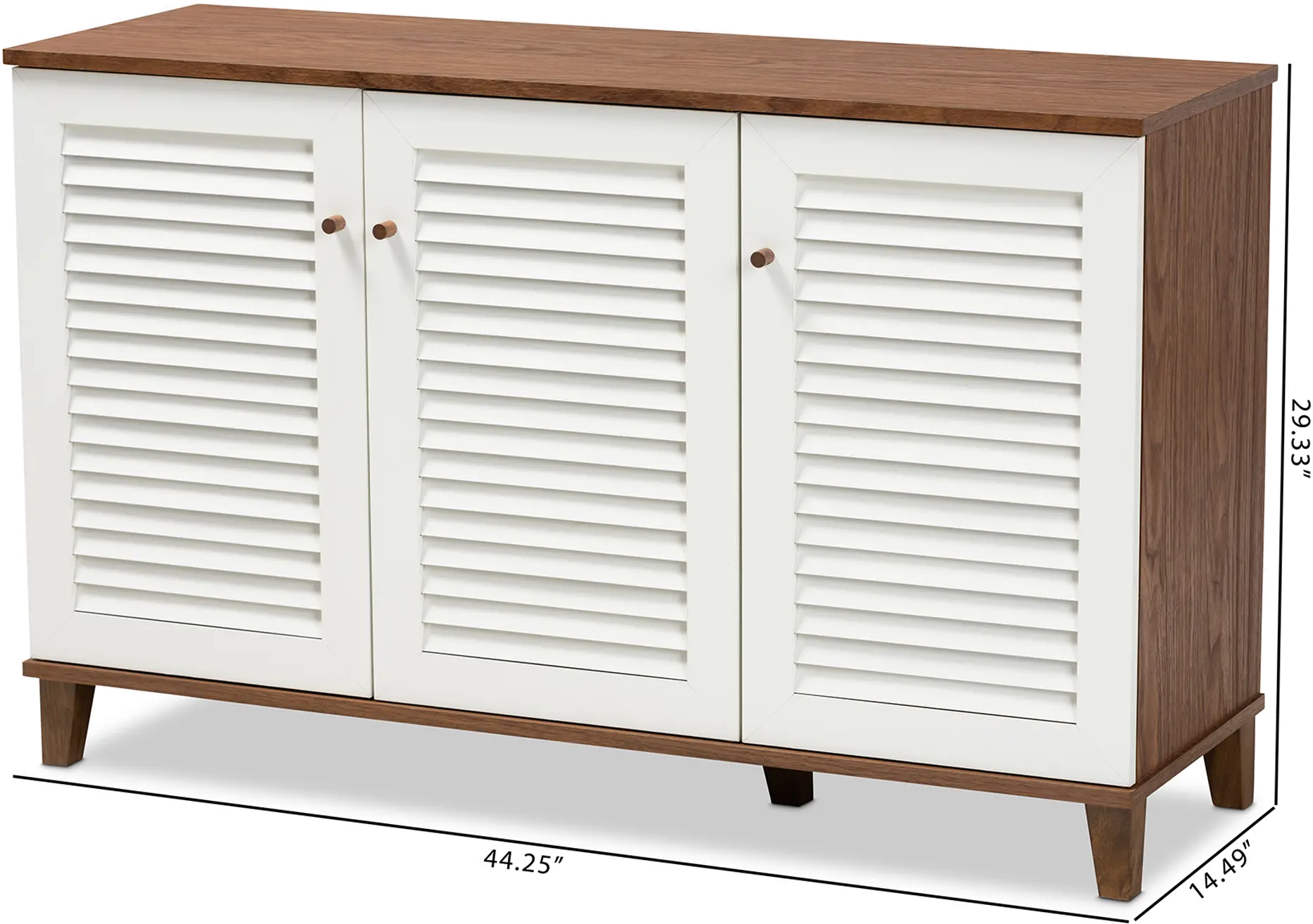 163-10395-RCW Coolidge Walnut & White Shoe Storage Cabinet-8
