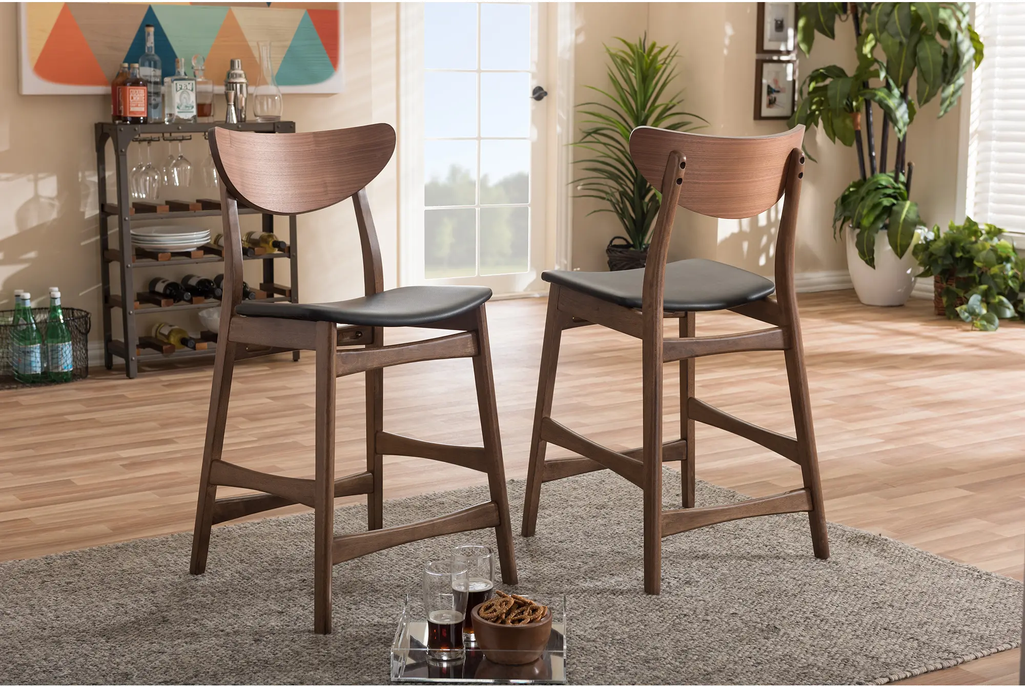 123-6800-RCW Lalina Brown Counter Height Stool (Set of 2)-2