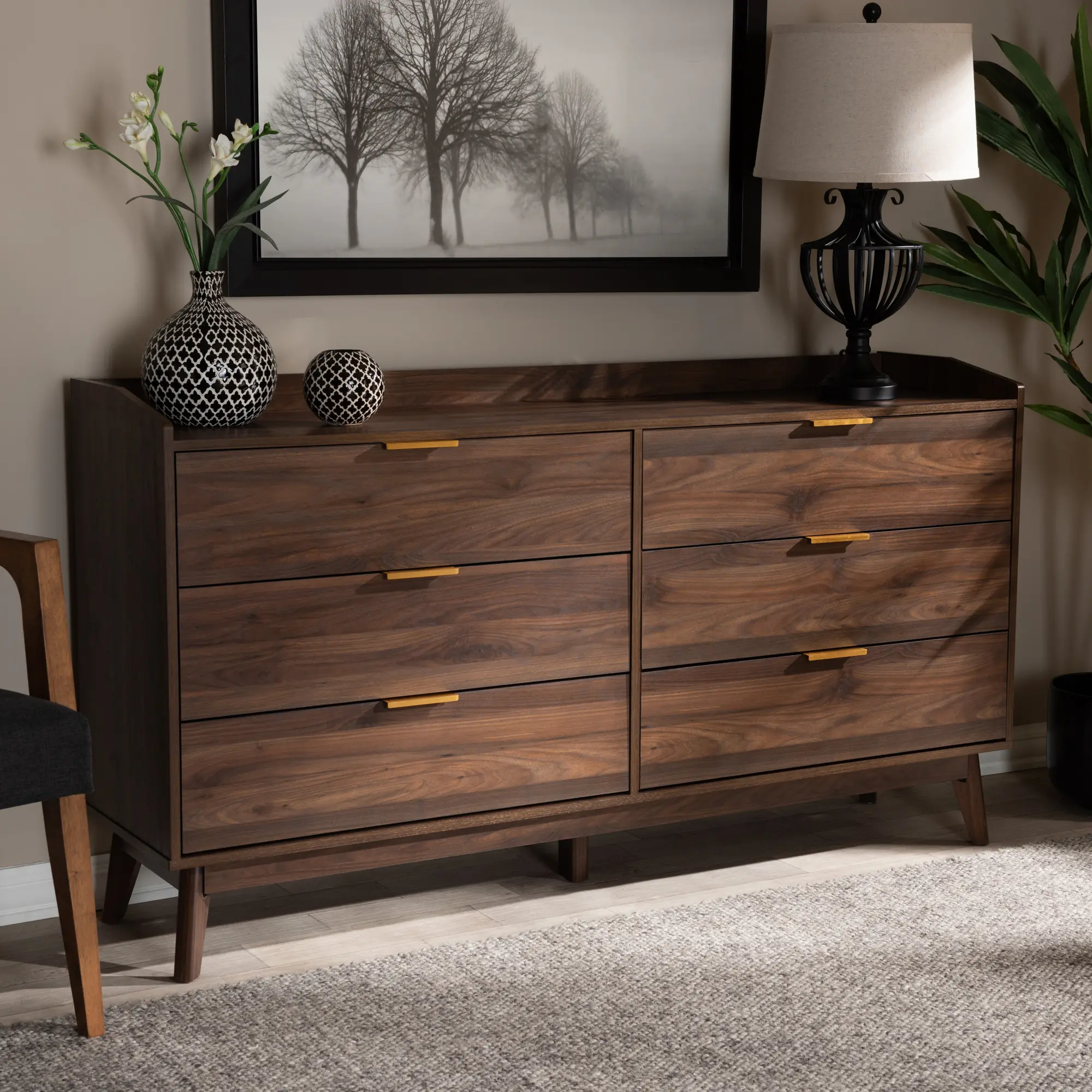 Lena Walnut Brown 6-Drawer Dresser | RC Willey