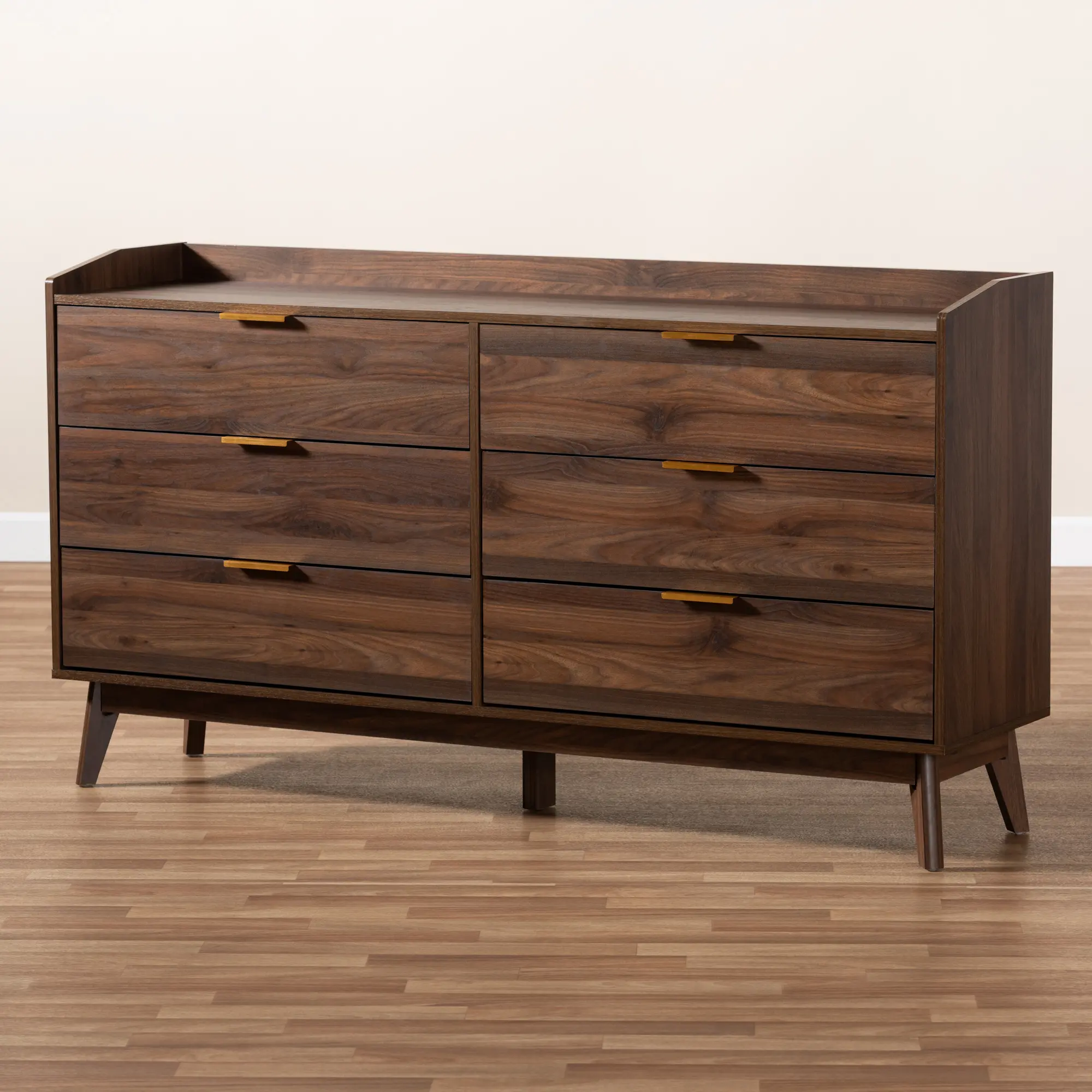 Lena Walnut Brown 6-Drawer Dresser | RC Willey