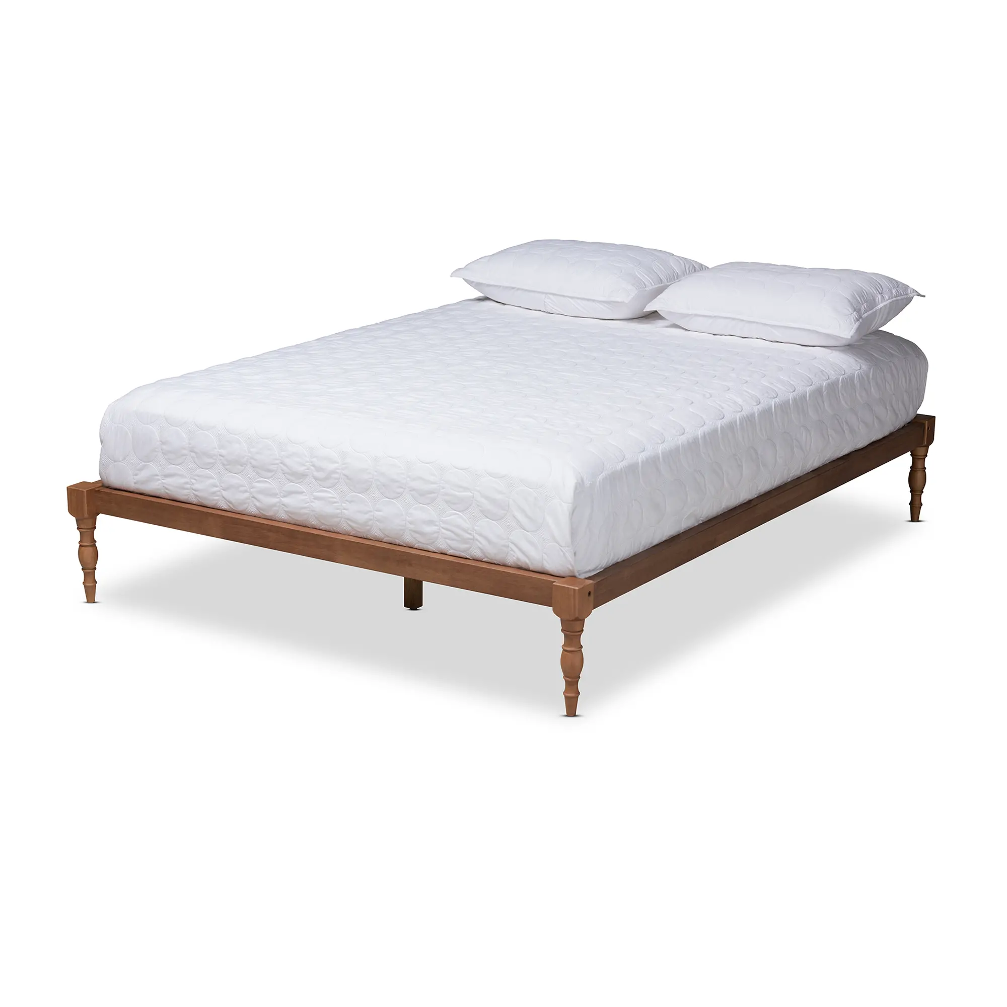 156-9471-RCW Iseline Ash Walnut Full Platform Bed with Turned Legs-1