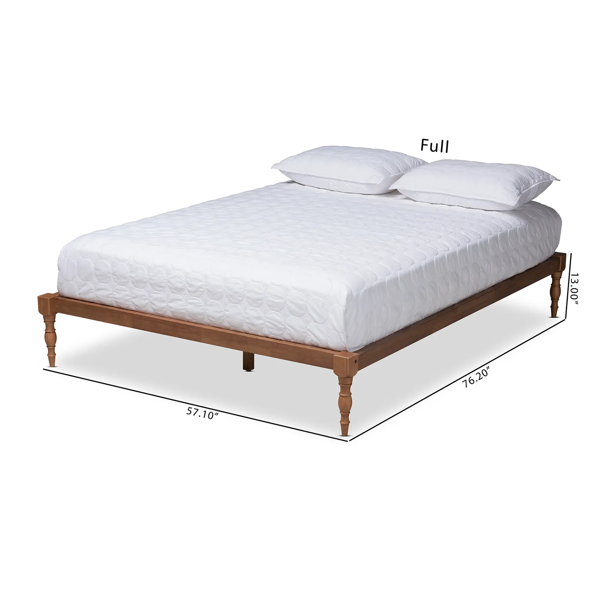 156-9471-RCW Iseline Ash Walnut Full Platform Bed with Turned Legs-4