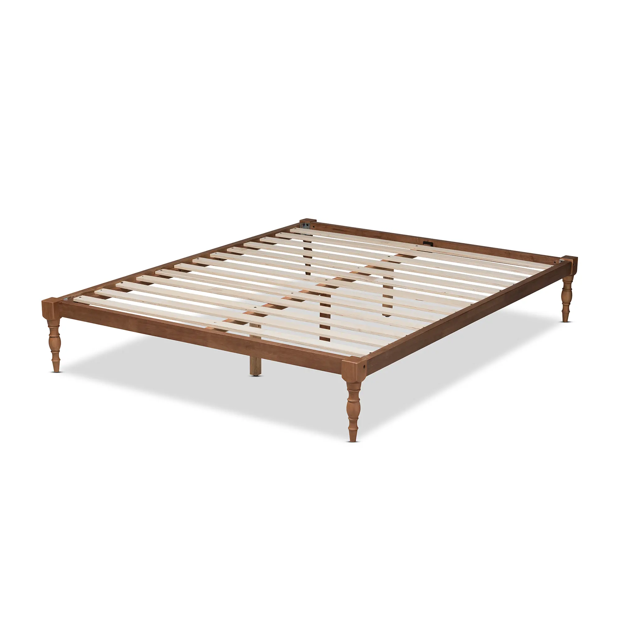 156-9471-RCW Iseline Ash Walnut Full Platform Bed with Turned Legs-5