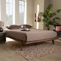 156-9475-RCW Kaia Walnut Brown Wood Queen Platform Bed Frame